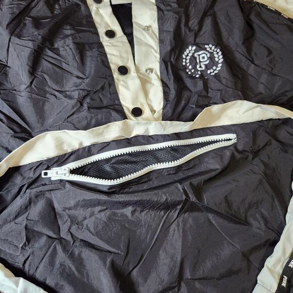 Victoria's Secret PINK Black and White Half-Zip Hooded Anorak Windbreaker Jacket - Picture 4 of 8